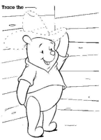 Een kleurplaat van  winnie de poeh